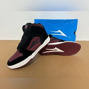 NEW! Lakai Skateboard Shoes Sneakers Telford Black/Burgundy Suede Size 6